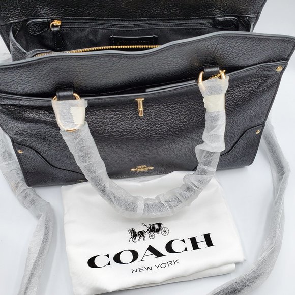 COACH MERCER SATCHEL BLACK GRAIN LEATHER LADIES